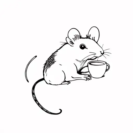 Rat With Coffee Cup
