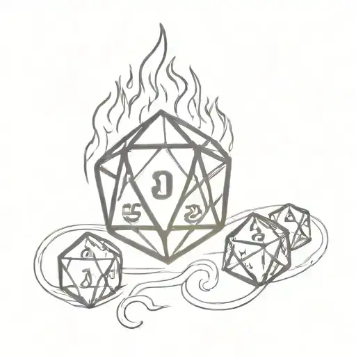 D20 Dice On Fire