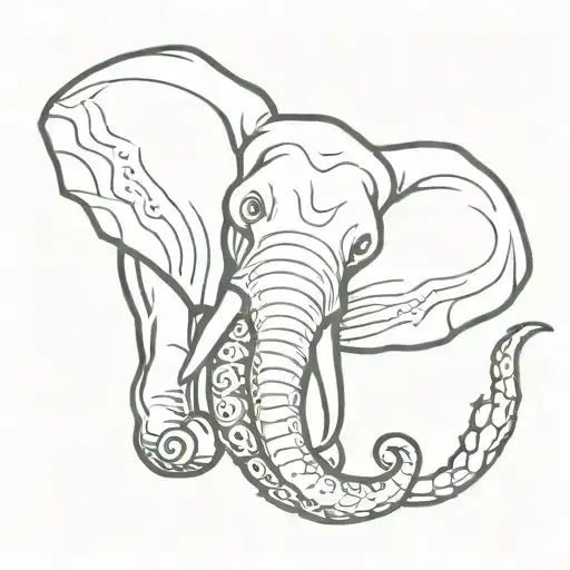 Elephant Head With Octopus Arms
