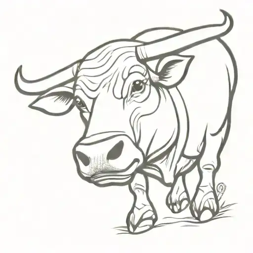 A Shy Bull Caricature