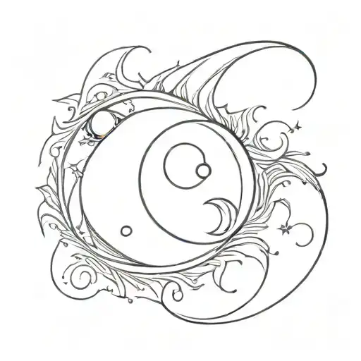 Yin And Yang With Sun And Moon