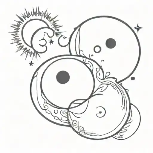 Yin And Yang With Sun And Moon Made