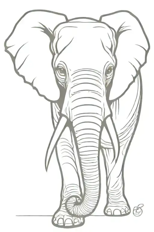 Elephant Head Frontal View