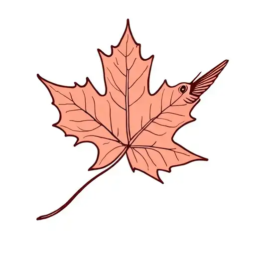 Maple Leaf And Hummingbird