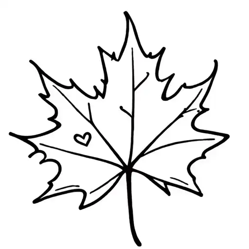 Maple Leaf With Hearts