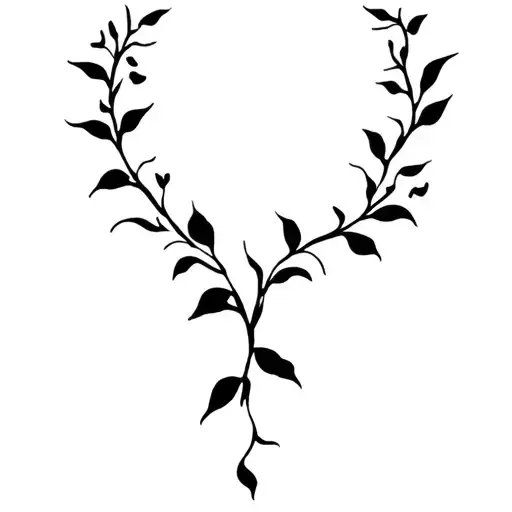 Vine For Around Neck Simple Outline Style