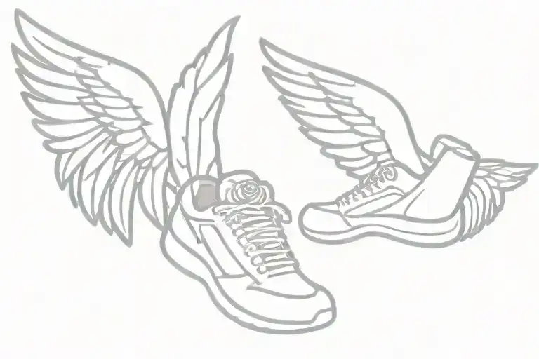 Running Shoe Angel Wings Rose Growing