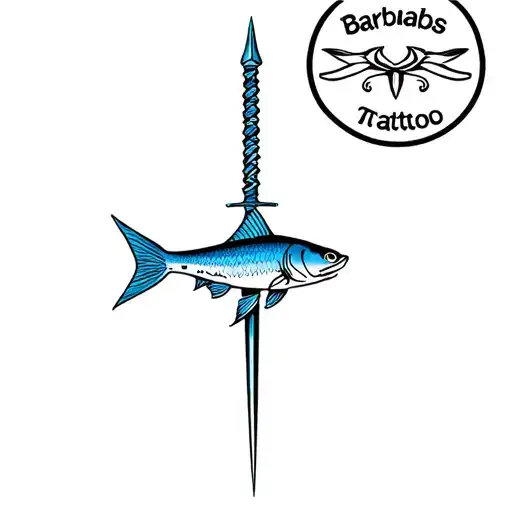 Barbados Trident With Flying Fish