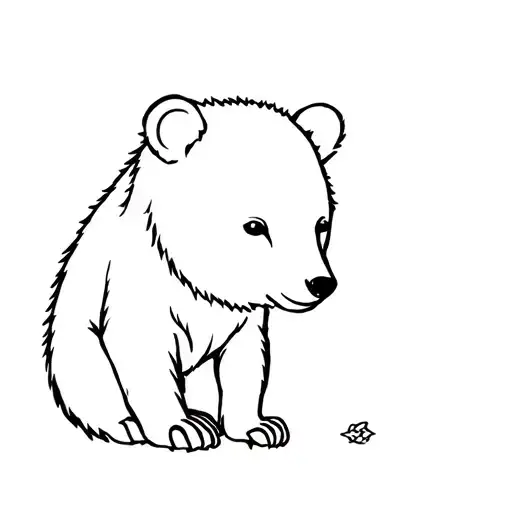 Line-art Bear Cub
