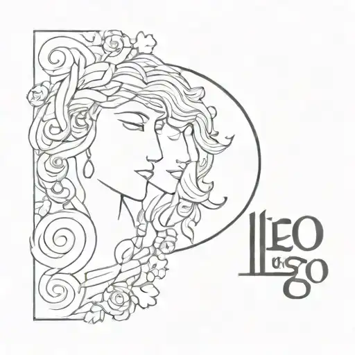 Leo And Virgo Mix Tattoo Design Incorporating Elements