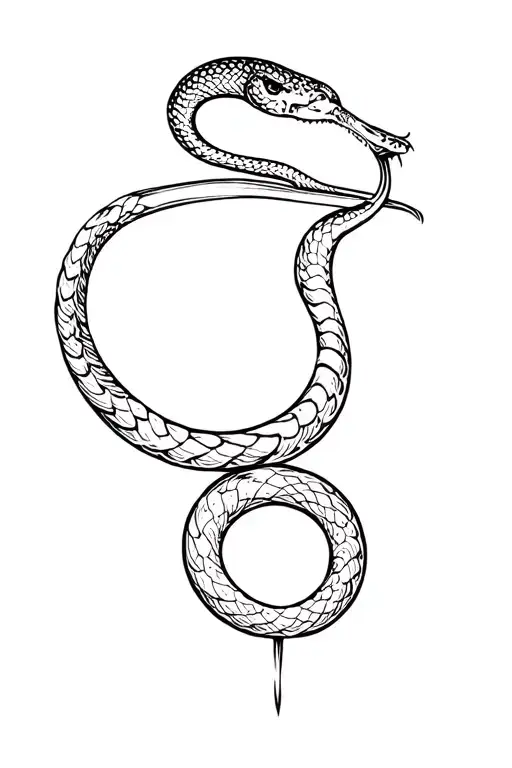 Barspoon And Snake Coiled