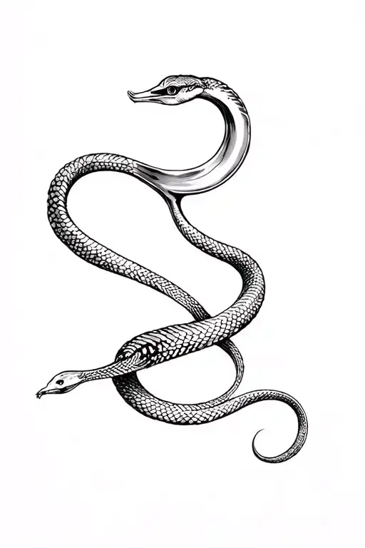 Snake Wrapped Around A Bartender Spoon
