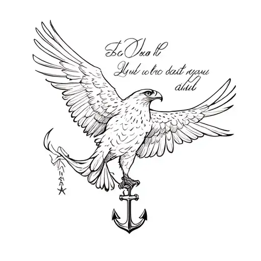 Hawk And Sailor Anchor And Writings