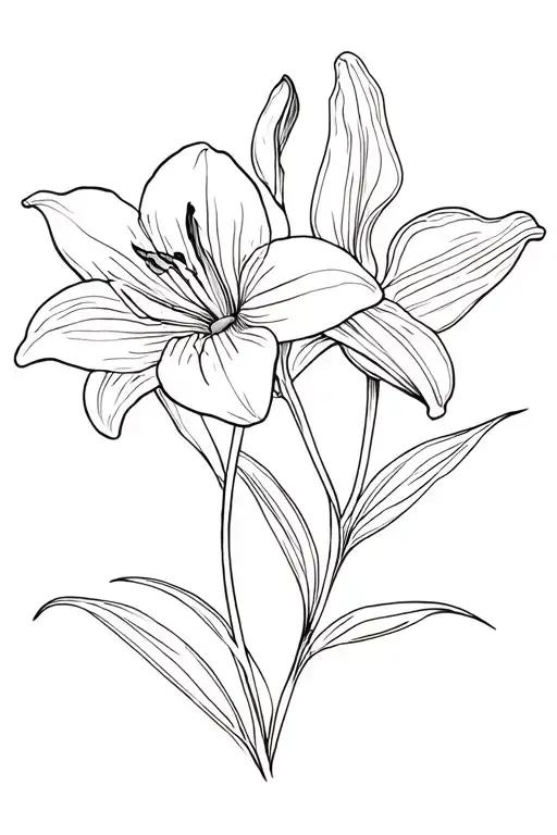 A Lily And An Orchid