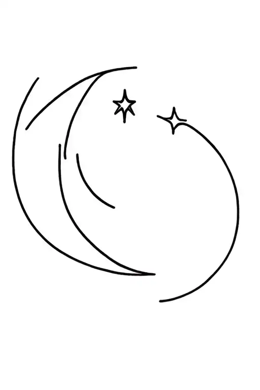 Star And Crescent Moon Shining