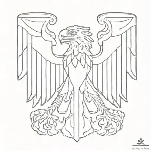 Federal Eagle Only Outline Of Germany