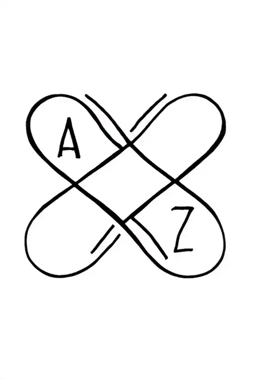 Simple Infinity Symbol With A And Z Characters Incorporated