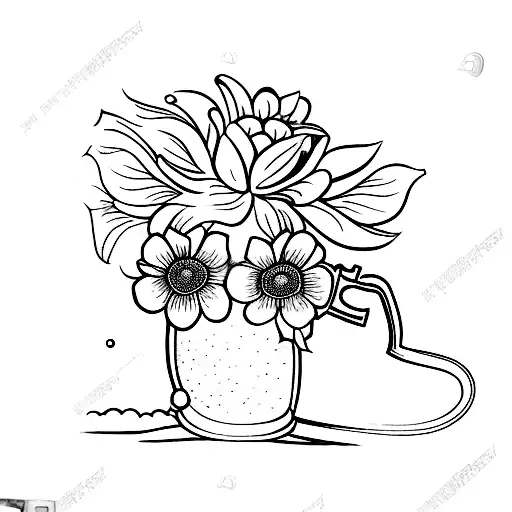 A German Beer Stein Overflowing With Vibrant Flowers