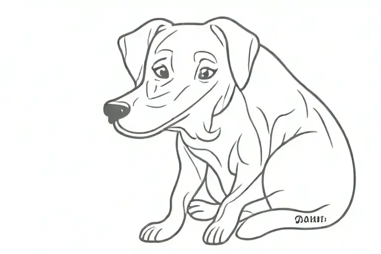 Symbol For A Dog That Passed Away With Names Written