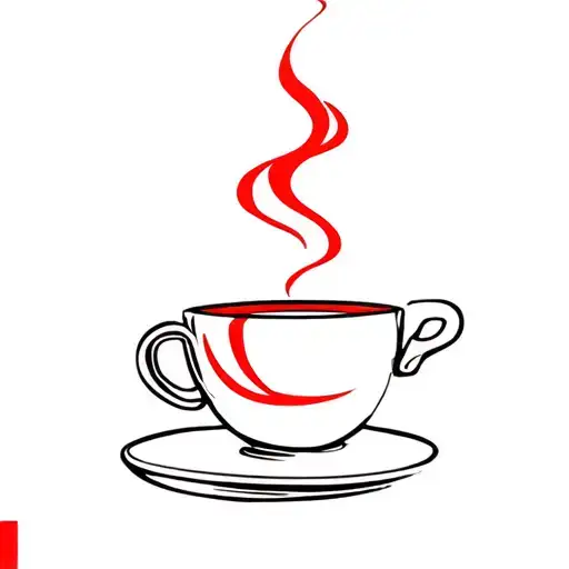 Coffee Cup With Red Steam