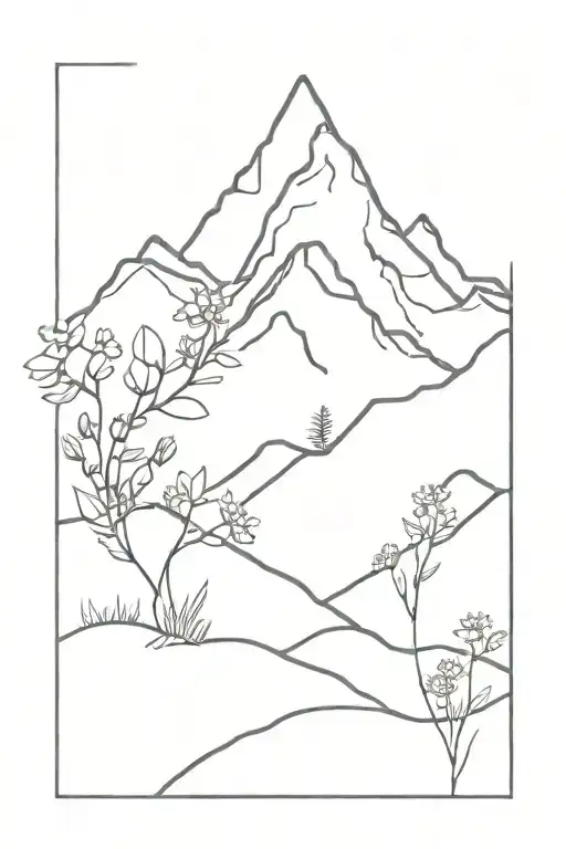 Mountain Flowers Path Strength Inspired