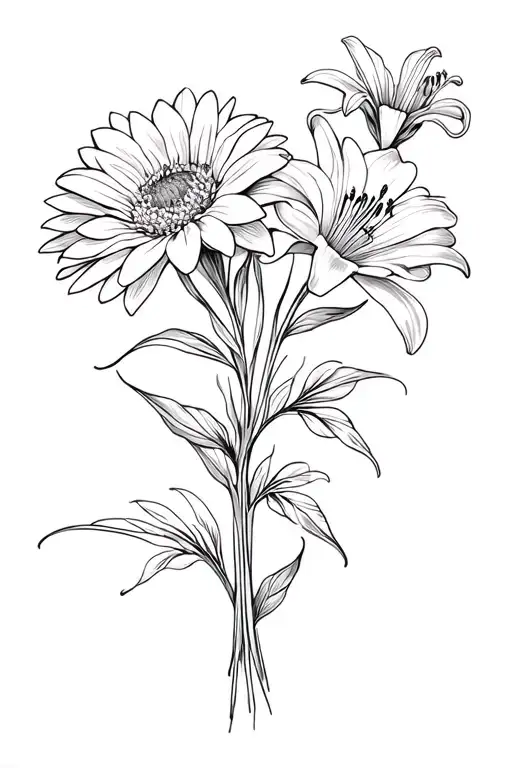 Chrysanthemum And Lily Flowers Bouquet