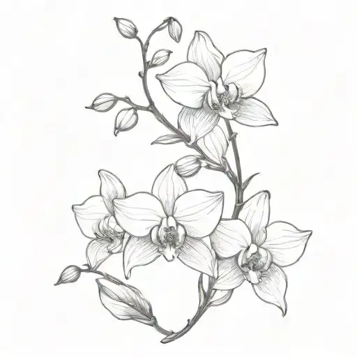 Orchid Bouquet With Two Fairies Flying