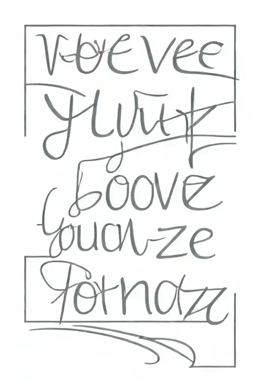 Love Yourz Vertical Text Girly