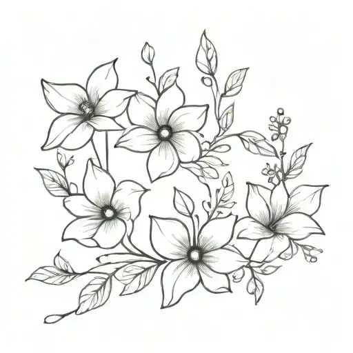 Multiple Pretty Flowers Tattoo On Hip