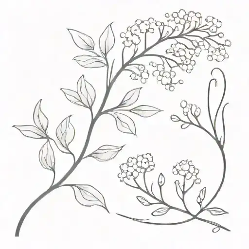 Baby's Breath Flower Tattoo On Hip