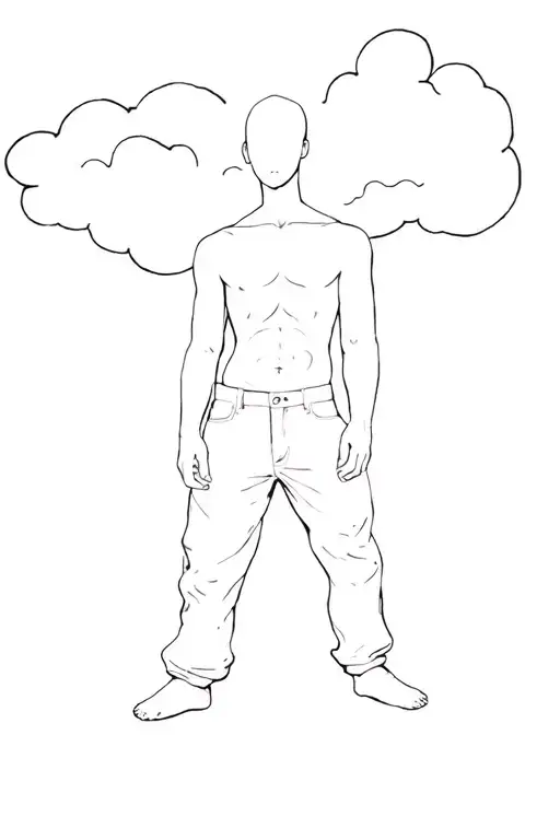 Humanoid Cloud Wearing Only Pants