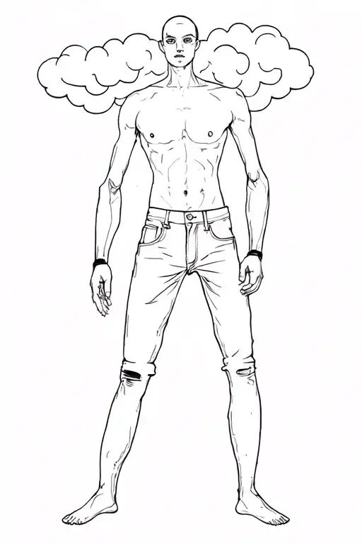 Humanoid Cloud Wearing Only Pants