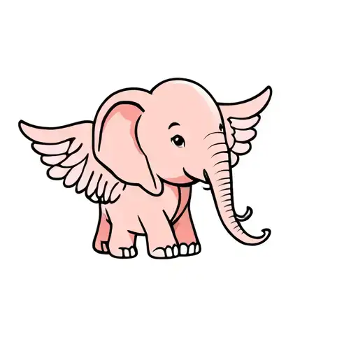 Cartoon Elephant With Wings
