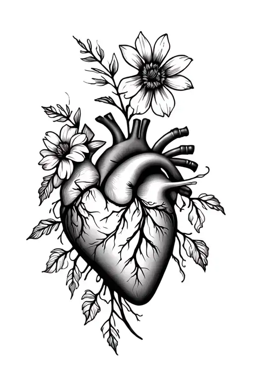 Human Heart Withflowersinside