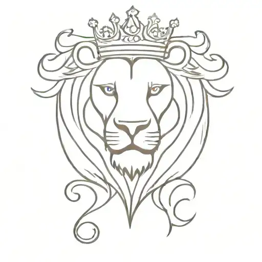 Heraldic Lion With Crown Made