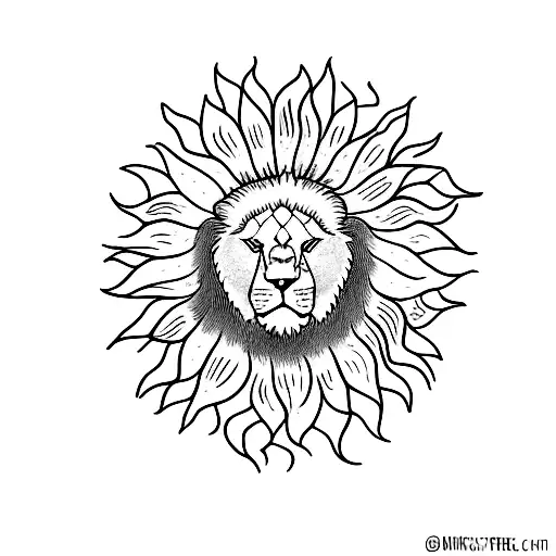 Lion With Sunflower