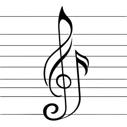 Musical Note Incorporating Theatre Masks