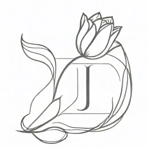 Letter J Whit Tulip