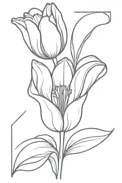 Letter J Whit Tulip Flower
