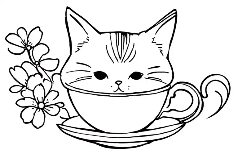 Kitten In Teacup Filled