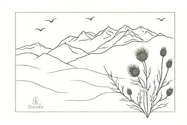 Scottish Highlands With Thistles Incorporated