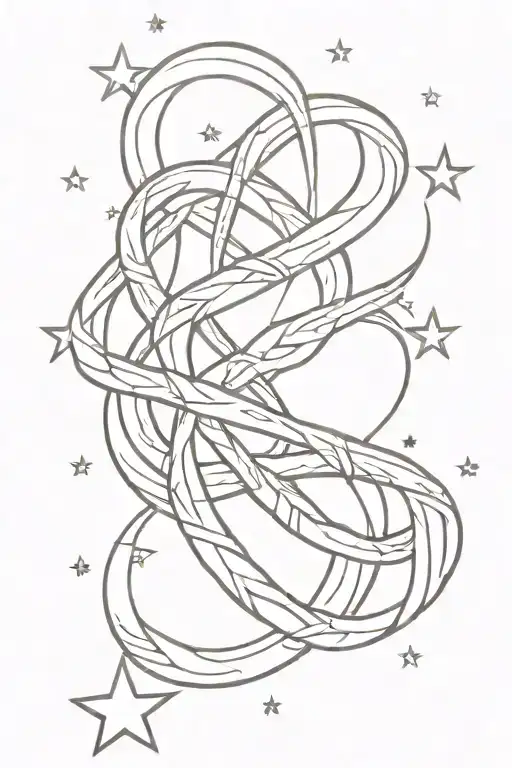 A Figure Eight Knot And Stars