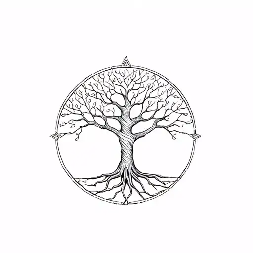 Can You Create A Fine Line Tattoo For A Thigh Based Off Of The Tree Of Life