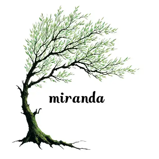 Weeping Willow Tree With The Name Miranda