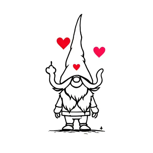 Very Simple Small Gnome With A Heart