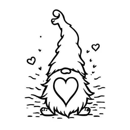 Very Simple Small Gnome With A Heart