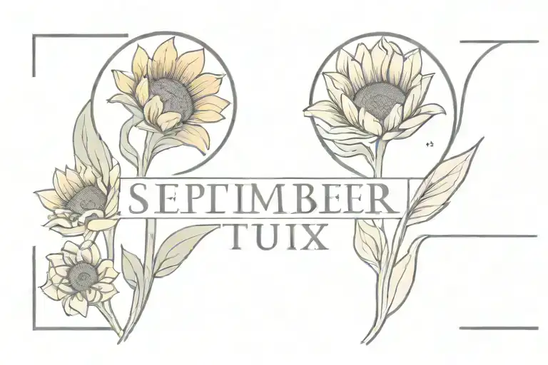September 27Th Roman Numerals With Sunflowers And Tulips