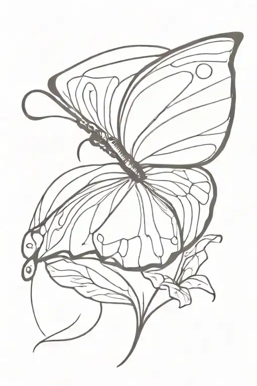 Wlolf With Butterfly Resting