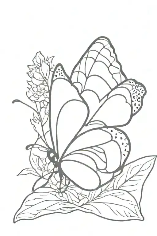 Wlolf With Butterfly Resting Peacefully