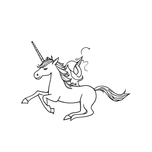 The Monsters Labubu Riding A Unicorn